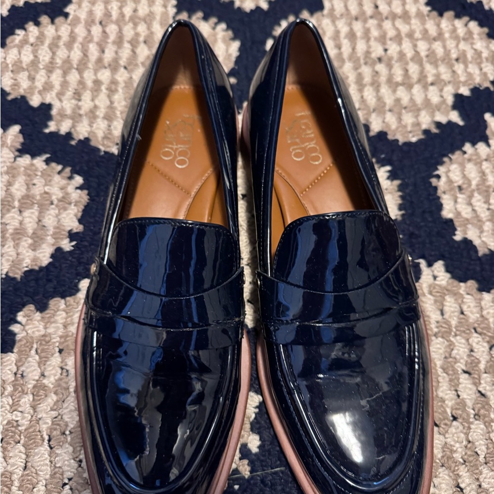 Franco Sarto Navy Patent Loafers